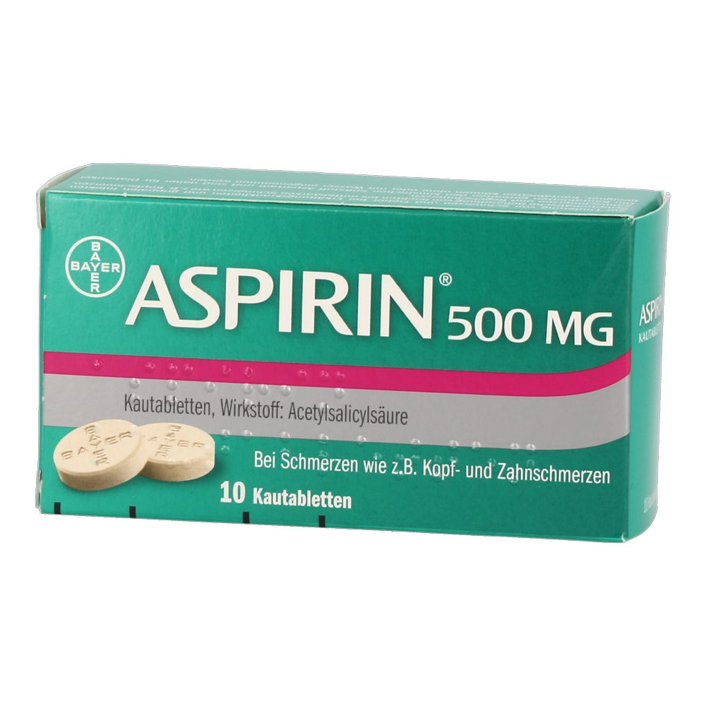 Aspirin® 500 mg Kautabletten - 10 Stück