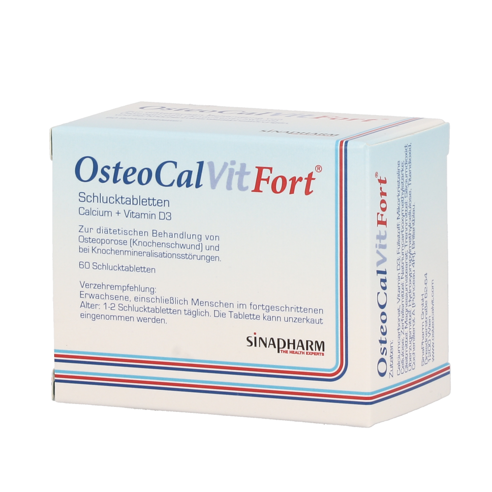 OsteoCalVitFort® Schlucktabletten 500mg Calcium + 10,25 µg Vitamin D3 - 60 Stück