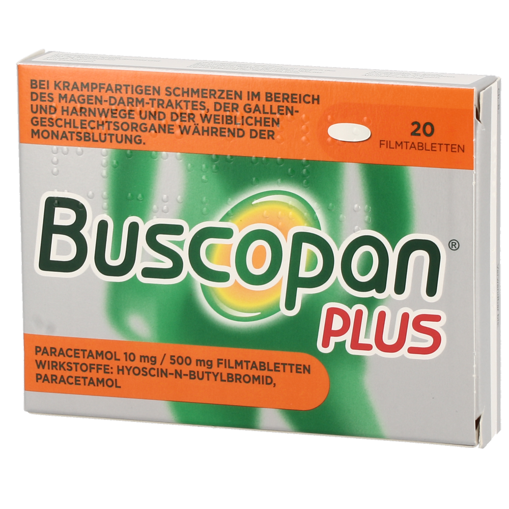 Buscopan® plus Paracetamol 10 mg/ 500 mg Filmtabletten - 20 Stück