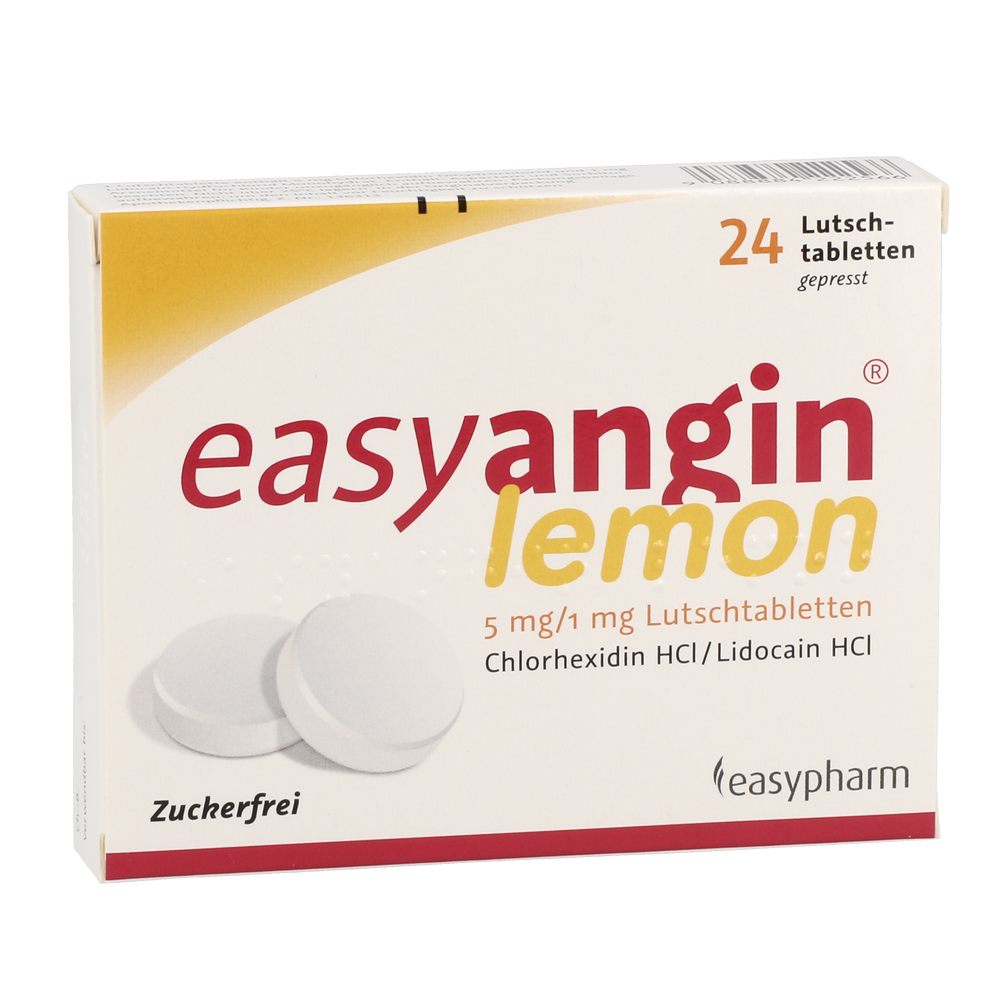 easyangin mit Zitronengeschmack 5mg/1mg Lutschtabletten - 24 Stück