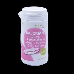 Baldrian 120 mg + Passionsblume 50 mg + Hopfen 50 mg Kapseln - 60 Stück