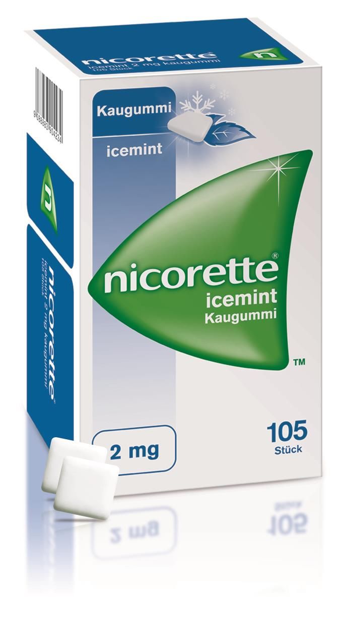 nicorette® Kaugummi icemint mit 2 mg Nikotin - 105 Stück