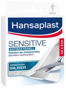 Hansaplast Sensitive MED antibakteriell 1m x 8cm - 1 Stück